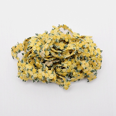 Flower Polyester Trim Ribbon X-OCOR-WH0057-18B-1