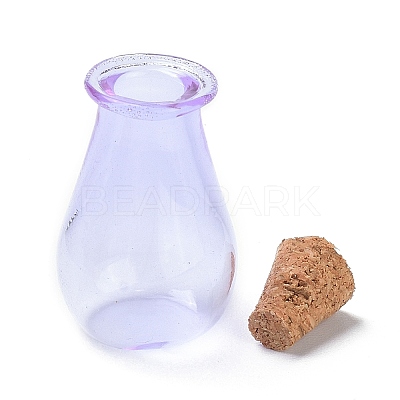 Glass Cork Bottles Ornament LS-AJEW-O032-02H-1