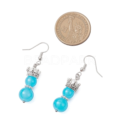 Baking Paint Imitation Jade Glass Dangle Earrings EJEW-JE06619-02-1