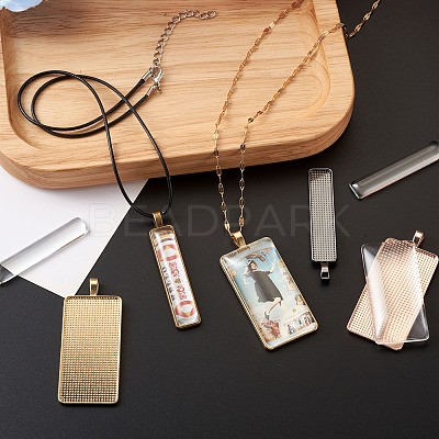 DIY Rectangular Pendant Making Kits DIY-TA0008-91-1