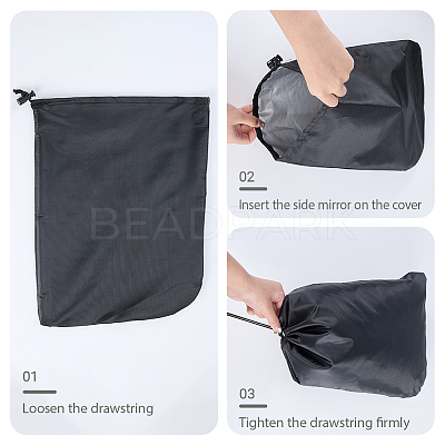 2Pcs Waterproof Dustproof Oxford Cloth Rearview Mirror Protective Cover ABAG-CN0001-63-1