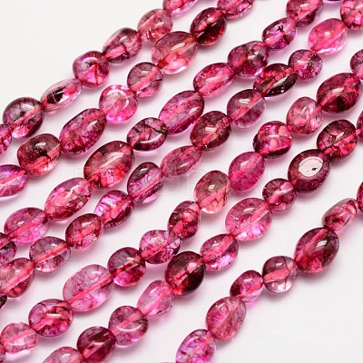 Natural Crackle Quartz Bead Strands G-L459-15-1