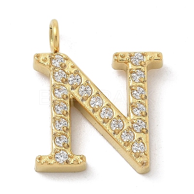 Ion Plating(IP) 304 Stainless Steel Micro Pave Cubic Zirconia Pendants STAS-Z107-03G-13-1