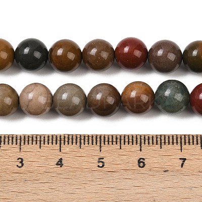 Natural New Ocean Jasper Bead Strands G-G954-01-8mm-01-1