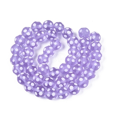 Frosted Handmade Lampwork Beads LAMP-Q039-10E-1