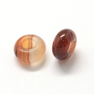 Natural Agate European Large Hole Beads X-G-Q442-13-1