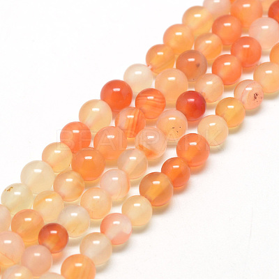 Natural Carnelian Beads Strands X-G-Q462-8mm-45-1
