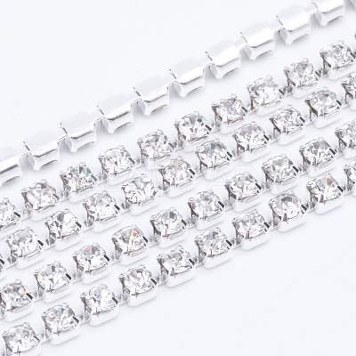 Brass Rhinestone Strass Chains CHC-T003-SS6-01S-1