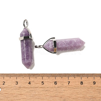 Natural Lepidolite Pointed Pendants X-G-G025-01P-30-1