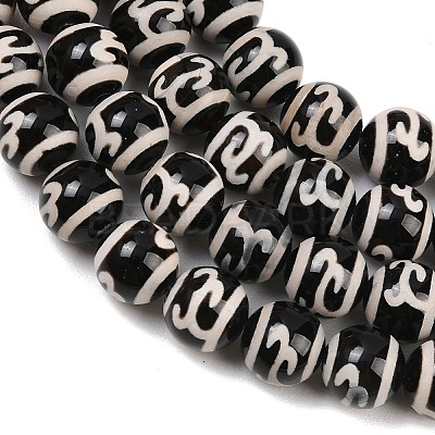 Tibetan Style dZi Beads Strands G-G328-A03-10mm-1