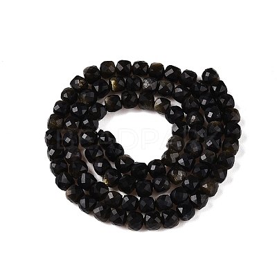Natural Golden Sheen Obsidian Beads Strands G-N342-110-1