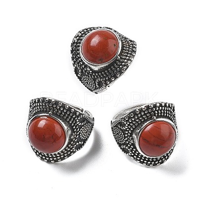 Natural Red Jasper Adjustable Rings RJEW-I108-03AS-06-1