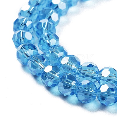 Electroplate Transparent Glass Beads Strands EGLA-A035-T6mm-A08-1
