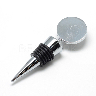 Zinc Alloy Wine Bottle Stoppers Cabochon Settings X-MAK-R022-02-1