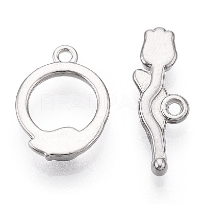 Non-Tarnish 304 Stainless Steel Toggle Clasps STAS-A092-05P-1-1