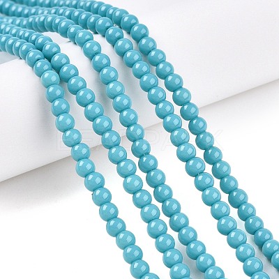 Opaque Solid Color Glass Beads Strands GLAA-T032-P4mm-13A-1