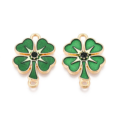Saint Patrick's Day Alloy Enamel Connector Charms FIND-N011-26KCG-1