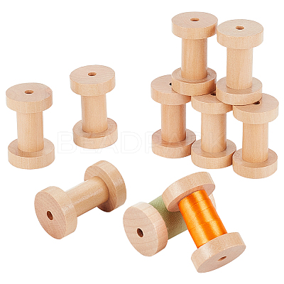Retro Wood Sewing Cross Stitch Embroidery Thread Storage Bobbins WOOD-WH0124-66-1