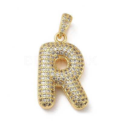 Brass Micro Pave Cubic Zirconia Pendants KK-E061-03G-18-1