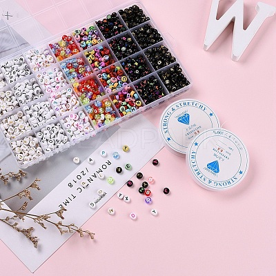 1400Pcs 7 Style Acrylic Letter Beads MACR-YW0001-28-1