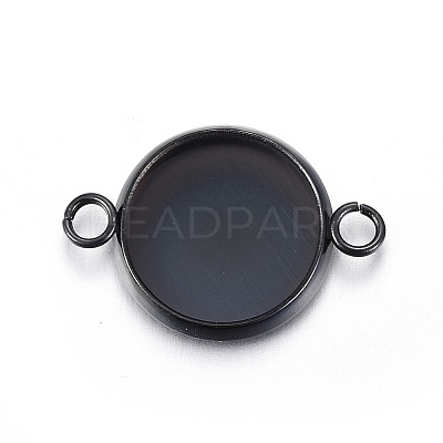 Stainless Steel Cabochon Connector Settings X-STAS-L211-04B-B-1