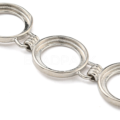 Rack Plating Brass Flat Round Link Bracelet Making with Tray BJEW-A010-03B-P-1