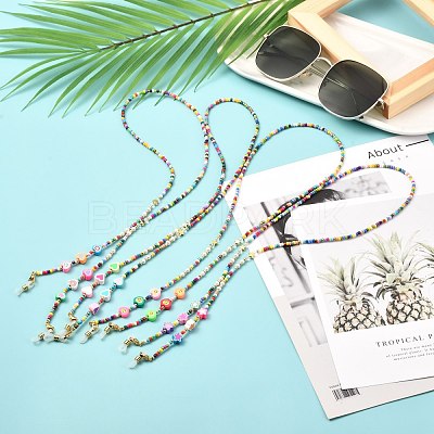 Glass Seed Beads Eyeglasses Chains AJEW-EH00383-1