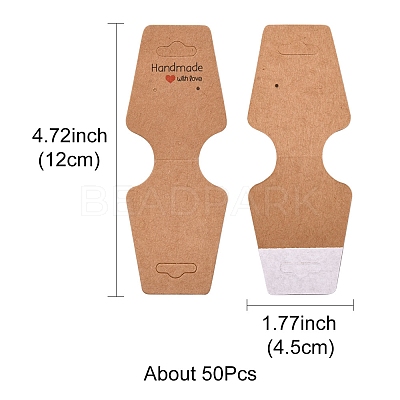 Fold Over Kraft Paper Adhesive Jewelry Display Cards for Necklace & Bracelet Display CDIS-YW0001-06-1