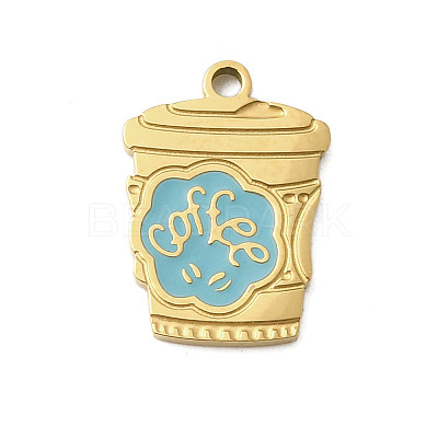 304 Stainless Steel Enamel Pendants STAS-I336-01G-02-1