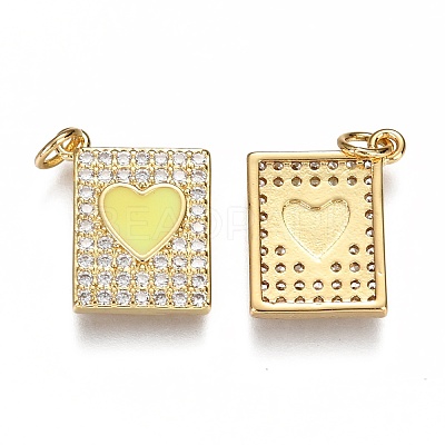 Brass Micro Pave Clear Cubic Zirconia Pendants ZIRC-B002-30G-D-1