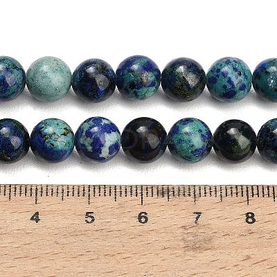 Natural Azurite Beads Strands G-G475-A04-8mm-1
