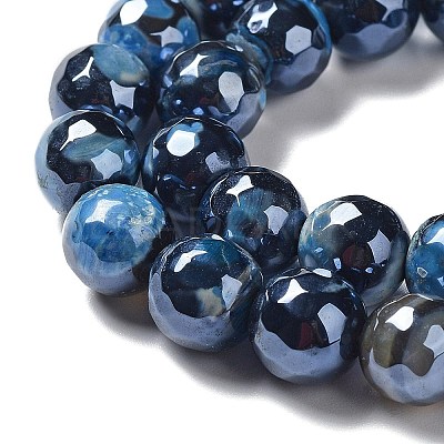 Electroplate Natural Fire Crackle Agate Beads Strands G-G0006-A01-06-1