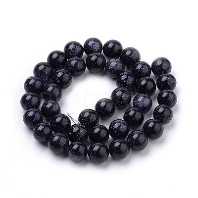 Synthetic Blue Goldstone Beads Strands X-G-S259-41-6mm-1
