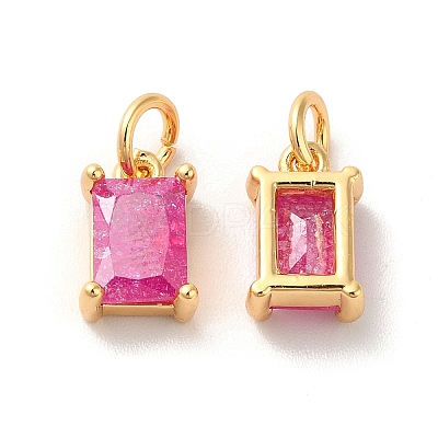Real 18K Gold Plated Brass Micro Pave Cubic Zirconia Pendants KK-M243-08G-05-1