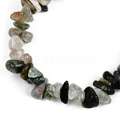Unisex Chip Natural Indian Agate Beaded Stretch Bracelets BJEW-S143-38-1