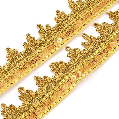 Sparkle Metallic Sequin Polyester Lace Trim SRIB-WH0011-047-1