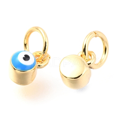 Brass Enamel Pendants KK-Y001-02C-G-1