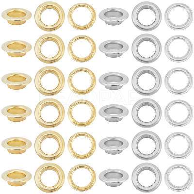 200Pcs 2 Colors Iron Grommet Eyelet Findings IFIN-GF0001-59D-1