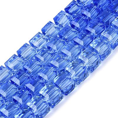Transparent Glass Beads Strands GLAA-R041-8x8mm-A12-1