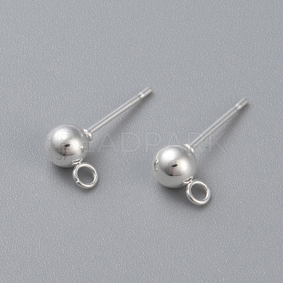 304 Stainless Steel Ball Stud Earring Post STAS-H410-10S-B-1