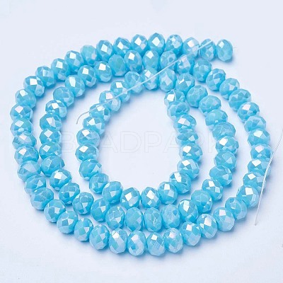 Electroplate Glass Beads Strands EGLA-A034-P3mm-B15-1