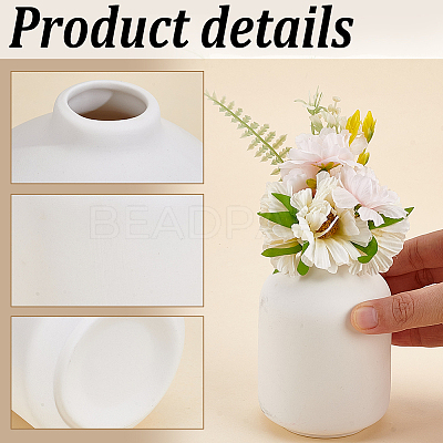Ceramic Whiteware Vase Ornaments AJEW-WH0609-333-1