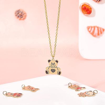 5Pcs 5 Style 316 Surgical Stainless Steel Enamel Pendants STAS-UN0035-99-1