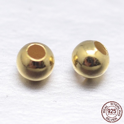 Round 925 Sterling Silver Spacer Beads STER-M103-04-2mm-G-1