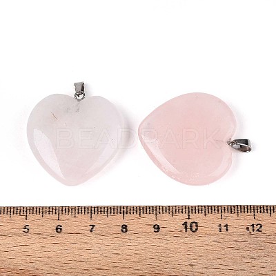 Natural Rose Quartz Pendants G-S364-006-1