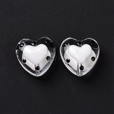 Glass Heart Beads GLAA-D005-01H-1
