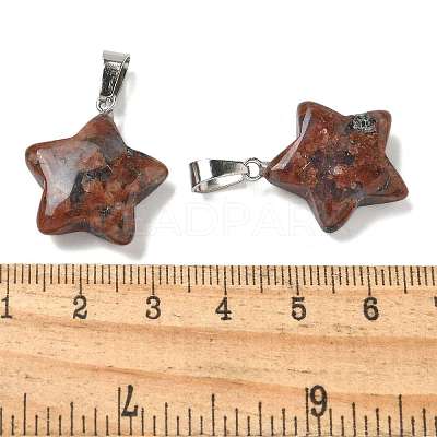 Natural Red Sesame Jasper Pendants G-B127-12P-03-1