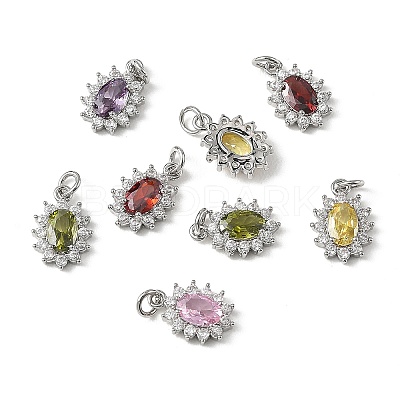 SHEGRACE Brass Micro Pave Cubic Zirconia Pendants XGRQ2O432-446P-1