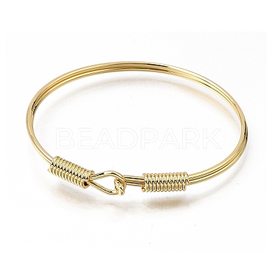 Brass Open Cuff Bangles with S Clasps for Women KK-CBA782E-01-1