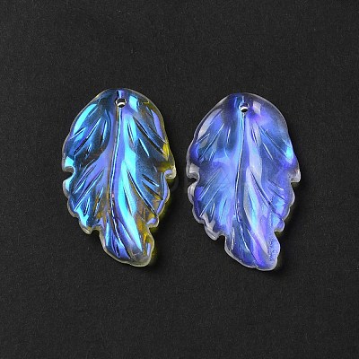 Dyed & Heated Glass Pendants X1-GLAA-B009-06H-1